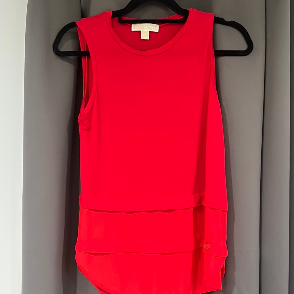 Michael Kors Red Sleeveless Flowy Layered Tank Top - Size Small